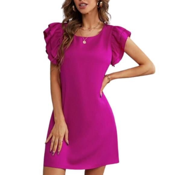 Anthropologie x Maison Jules Barbie Pink Velvet Mini Dress NWOT Size Medium - Picture 1 of 3